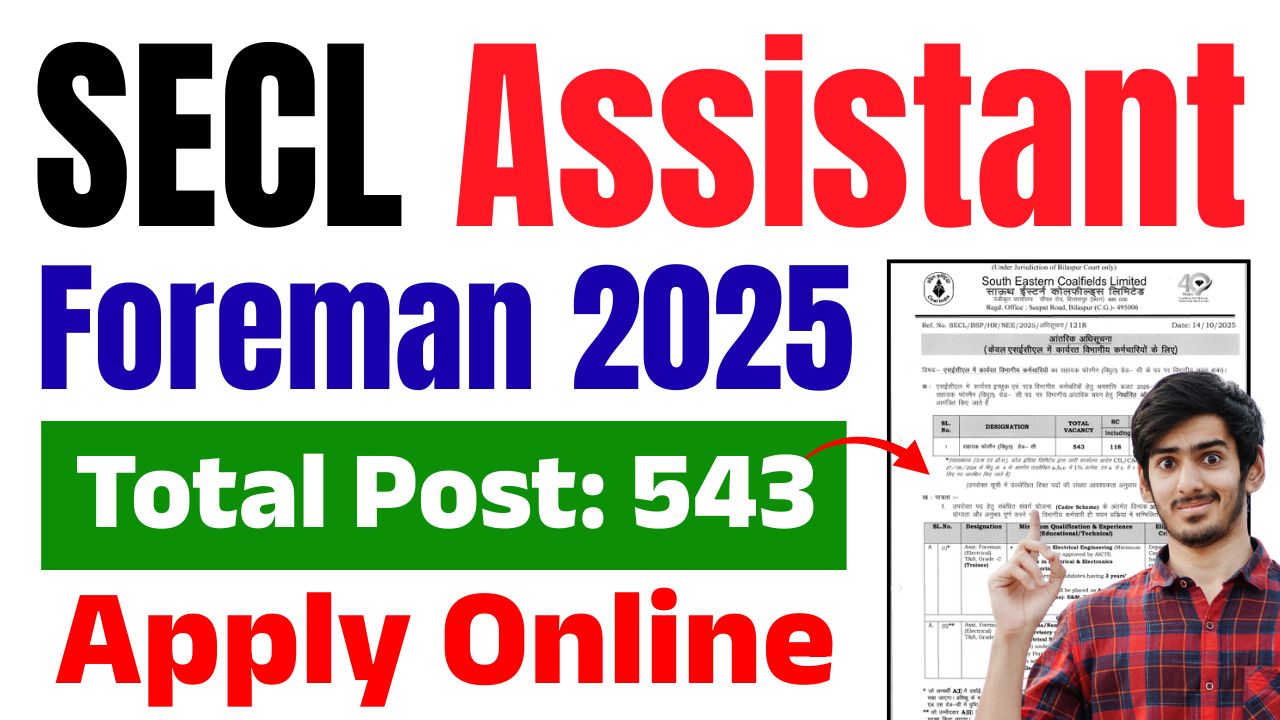 SECL Assistant Foreman Recruitment 2025