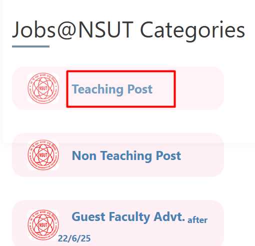 NSUT Assistant Professor 2025