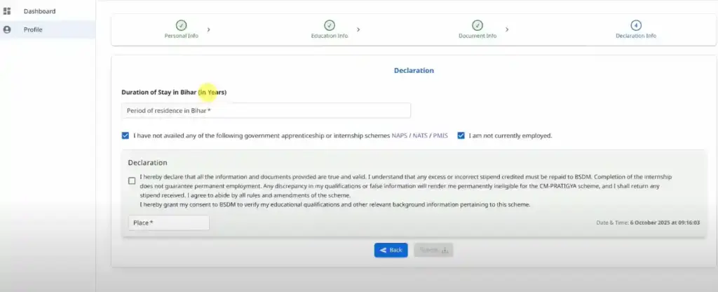 final submit for Mukhyamantri Pratigya Yojana Apply Online 2025