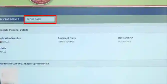 Score card option for Bihar DElEd Result 2025