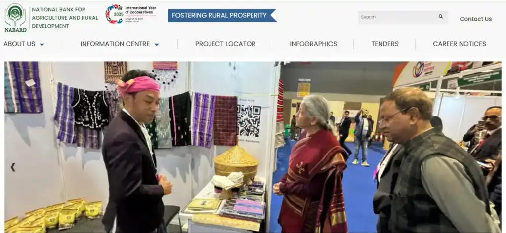 NABARD website home pafe for NABARD Officers Grade A Recruitment 2025