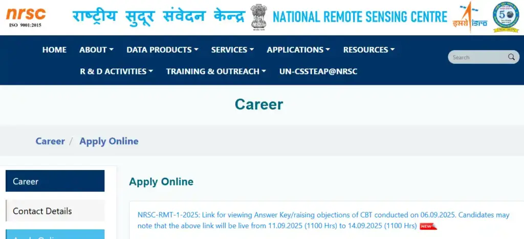 Bihar Panchayat Sachiv Syllabus 2025 Career section for ISRO NRSC Recruitment 2025