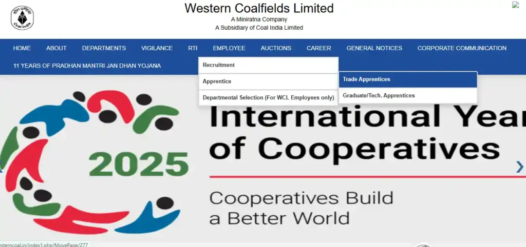 WCL website home page for WCL Apprentice Recruitment 2025