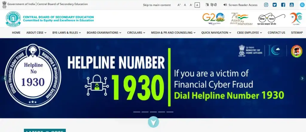 CBSE website homepage image for KVS NVS Teaching & Non-Teaching Recruitment 2025