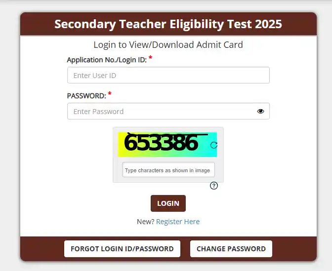 login page for Bihar STET Answer Key 2025
