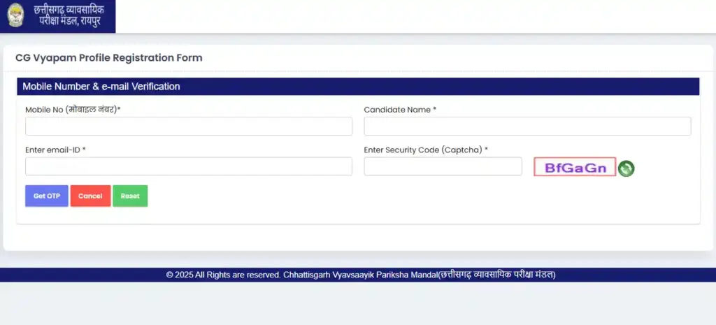 registration form for Chhattisgarh High Court Jr Judicial Assistant Recruitment 2025