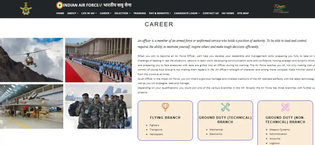 Career option for Air Force AFCAT 01/2026 Notification Out
