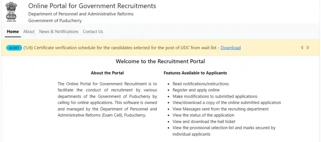 E Shram Card Apply Online Department of Personnel and Administrative Reforms Government of Puducherry for PEA Recruitment 2025