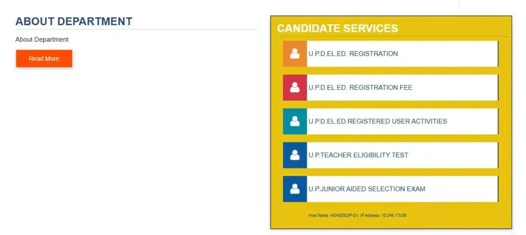 Bihar STET Answer Key 2025 Candidate Services section for UP DElEd Admission 2025-26