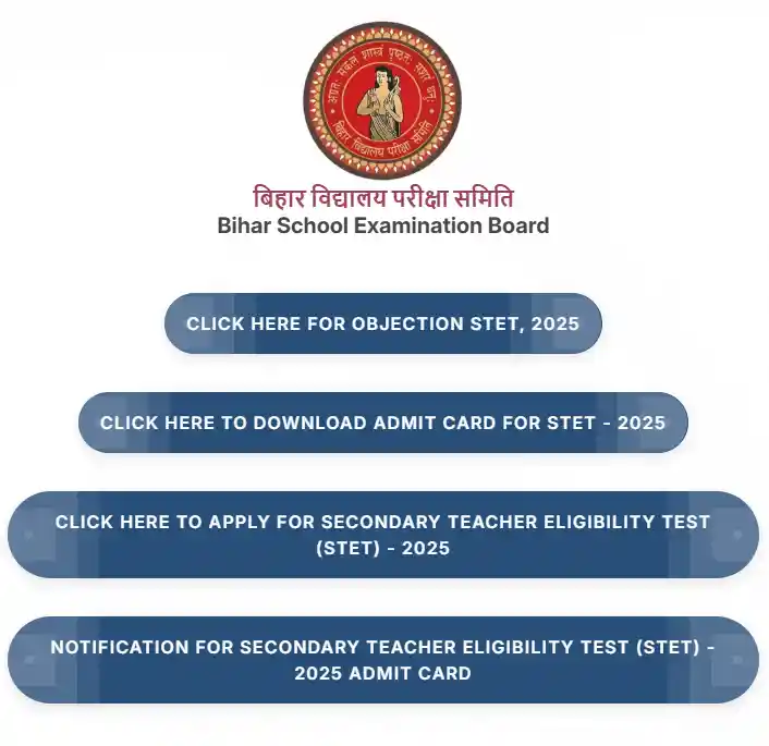 Bihar-stet website homepage image for Bihar STET Answer Key 2025 