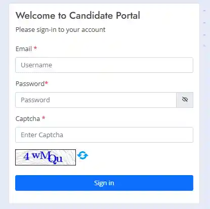 Login form for Rubber Board Recruitment 2025