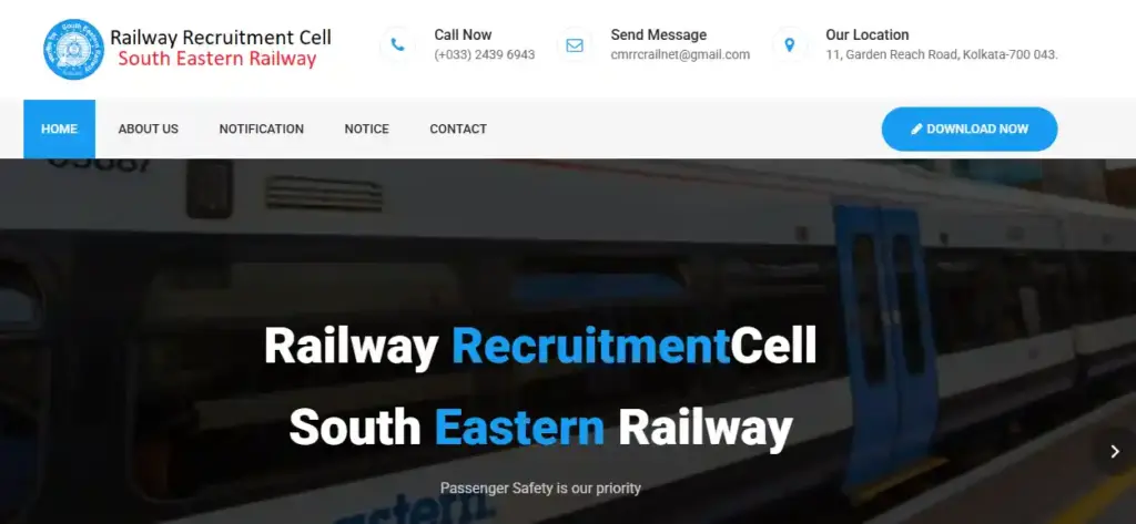 RRC SER Apprentice Recruitment 2025 RRCSER website homepagr for RRC SER Apprentice Recruitment 2025