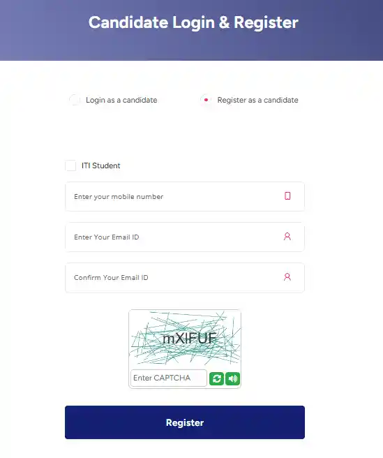 NAPS candidate registration form for Naval Dockyard Apprentices Recruitment 2026