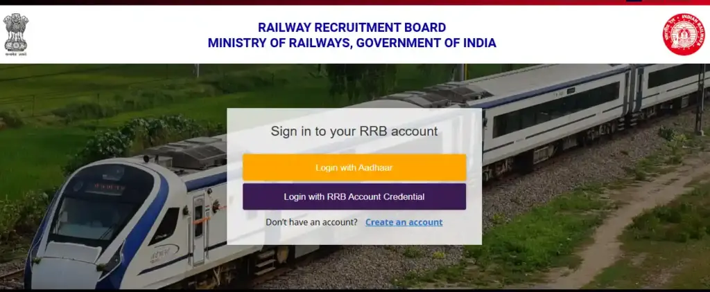 Login option for RRB ALP Recruitment Status Notice Out