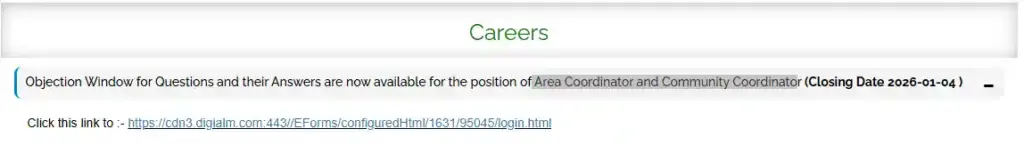 Bihar Jeevika Answer Key 2025 Notice