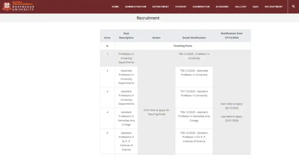 MKBU Teaching and Non-Teaching Recruitment 2026 notification and apply option for MKBU Teaching and Non-Teaching Recruitment 2026