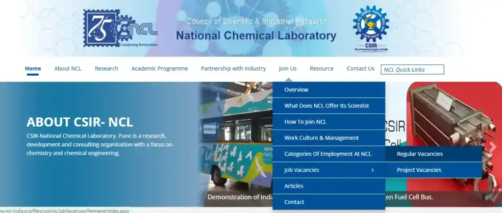 CSIR NCL Recruitment 2025 NCL website for CSIR NCL Recruitment 2025