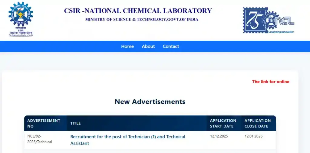 CSIR NCL Recruitment 2025 Apply option for CSIR NCL Recruitment 2025