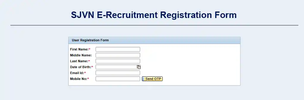 registration form for SJVN Apprentices Recruitment 2026