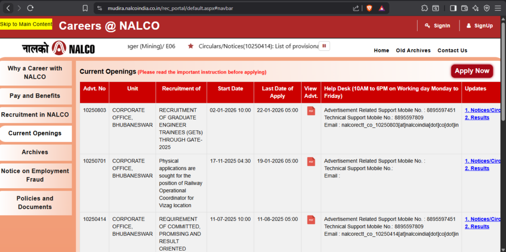 NALCO Recruitment 2026