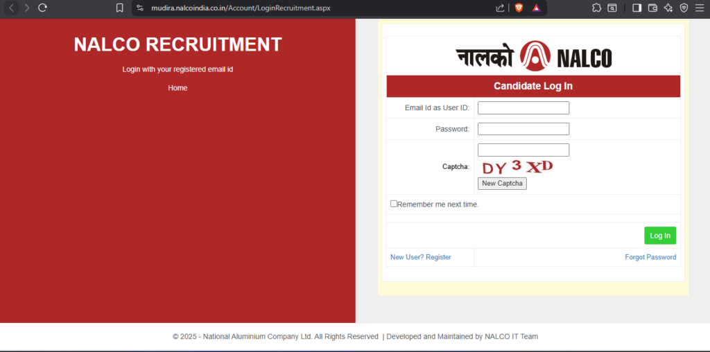 NALCO Recruitment 2026: ऑनलाइन आवेदन प्रक्रिया