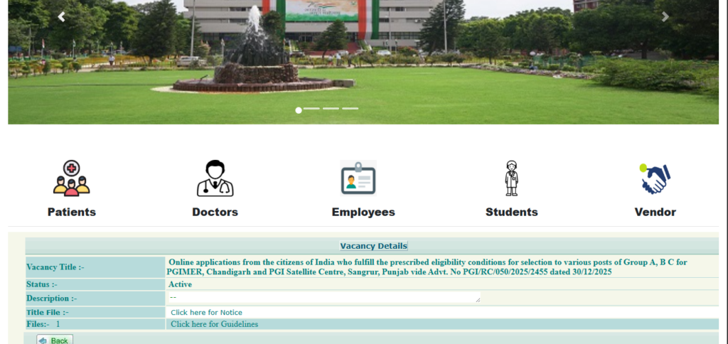 PGIMER Recruitment 2026