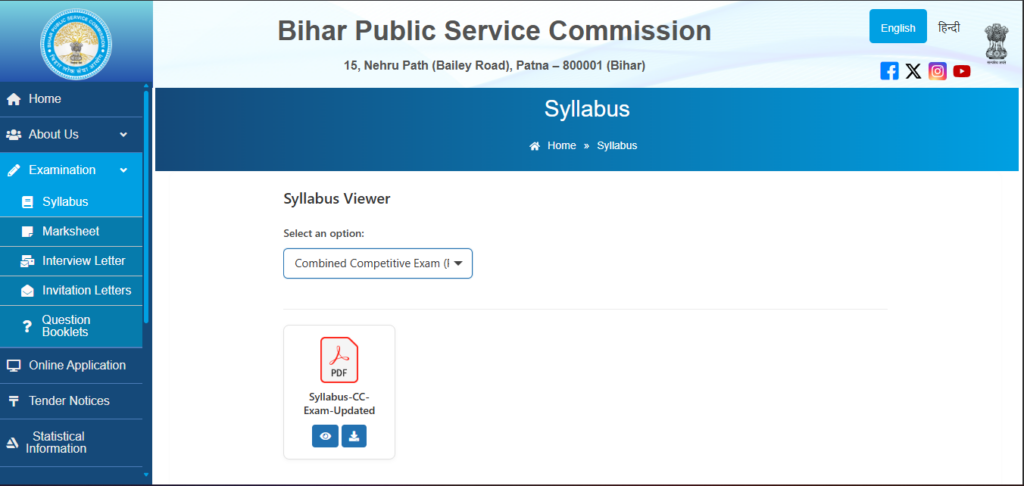 Bihar SSC Inter Level Vacancy 2025 How to Download BPSC Auditor Syllabus 2026 Download