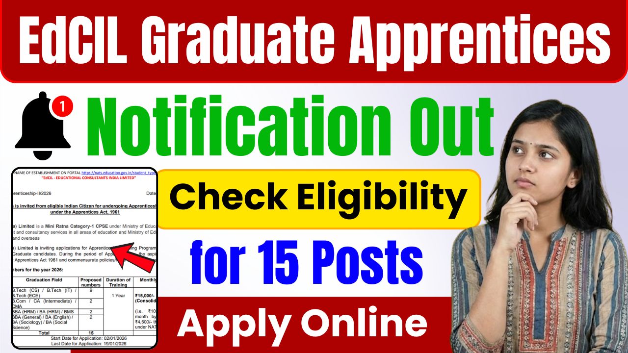 EdCIL Graduate Apprentices Recruitment 2026 EdCIL Graduate Apprentices Recruitment 2026