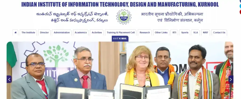 IIITTAK Website homepage image for IIITDM Kurnool Non Teaching Recruitment 2026