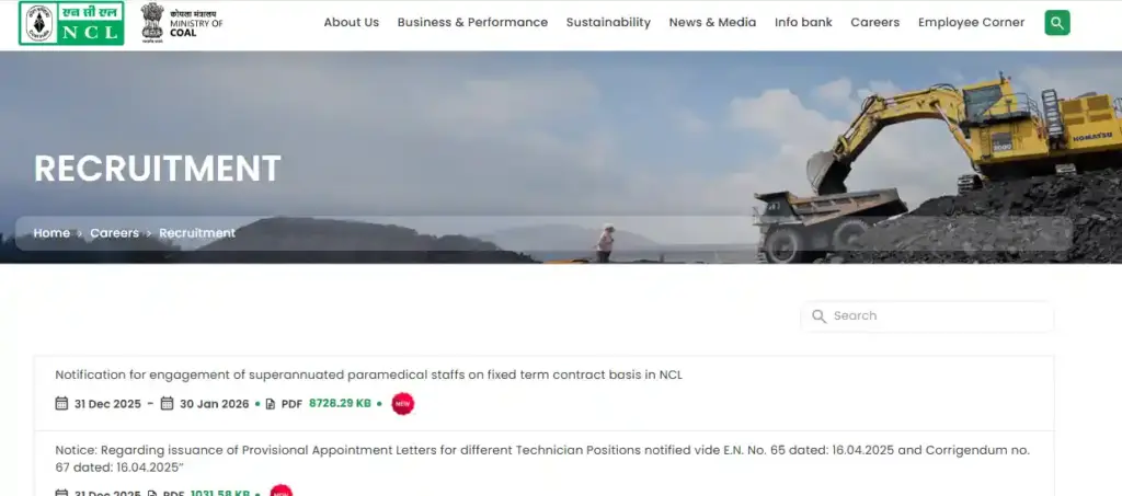 Offline form download link image for NCL Medical Recruitment 2026