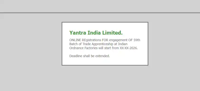 Yantra India Limited website image for Yantra India Apprentices Recruitment 2026