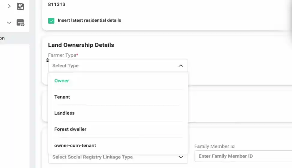 Farmer details for Bihar Farmer ID Registration 2026