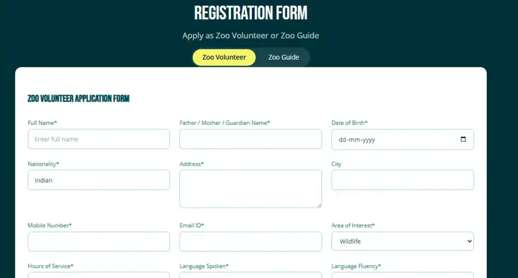 Online form for Patna Zoo Vacancy 2026