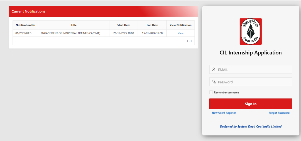 Coal India Industrial Trainee Recruitment 2026: ऑनलाइन आवेदन प्रक्रिया 