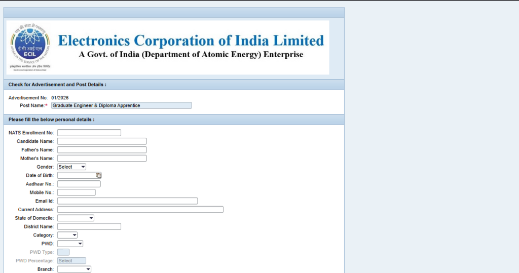 ECIL Apprentices Recruitment 2026