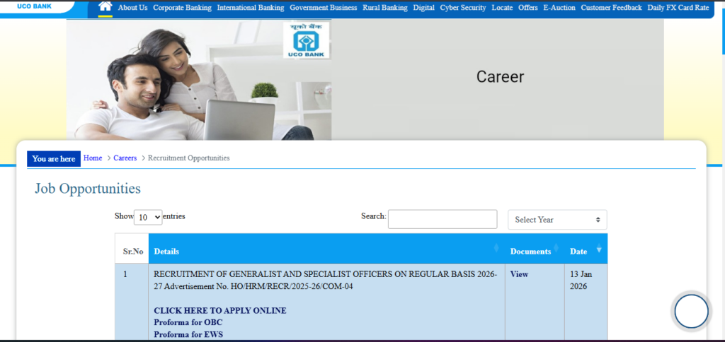 How to Apply Online For UCO Bank Recruitment 2026