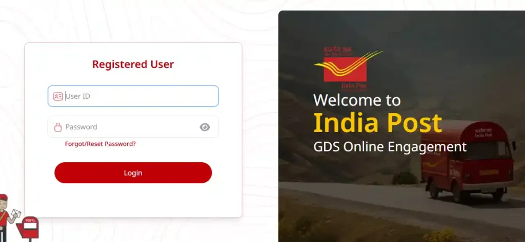 Login form for Post Office GDS Correction Form 2026