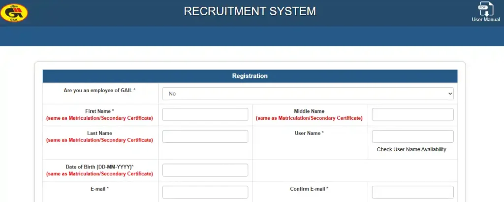 Bihar Mukhyamantri Medhavriti Yojana 2025 Registration form image for GAIL Recruitment 2026