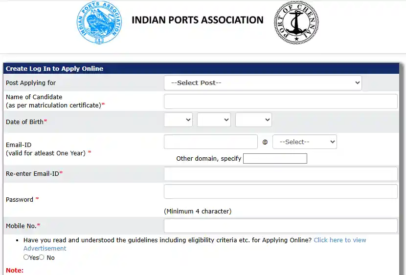 registration form image for IPA Executive Level Recruitment 2026