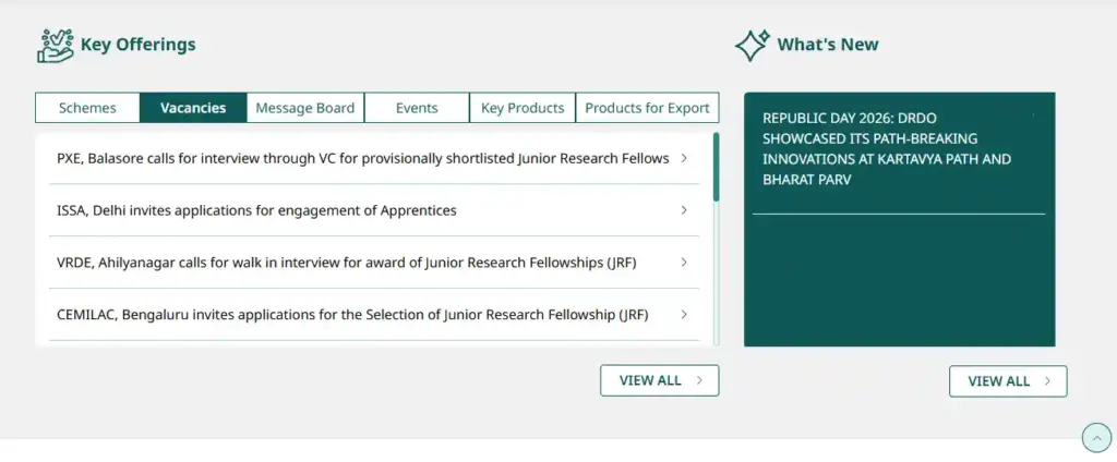 Vacancy section for DRDO ISSA Apprentice Recruitment 2026