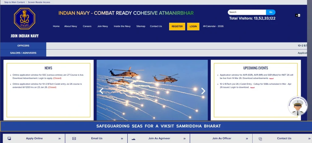 Indian Navy Agniveer SSR MR & SSR (Medical) Recruitment 2026 Offcial Website