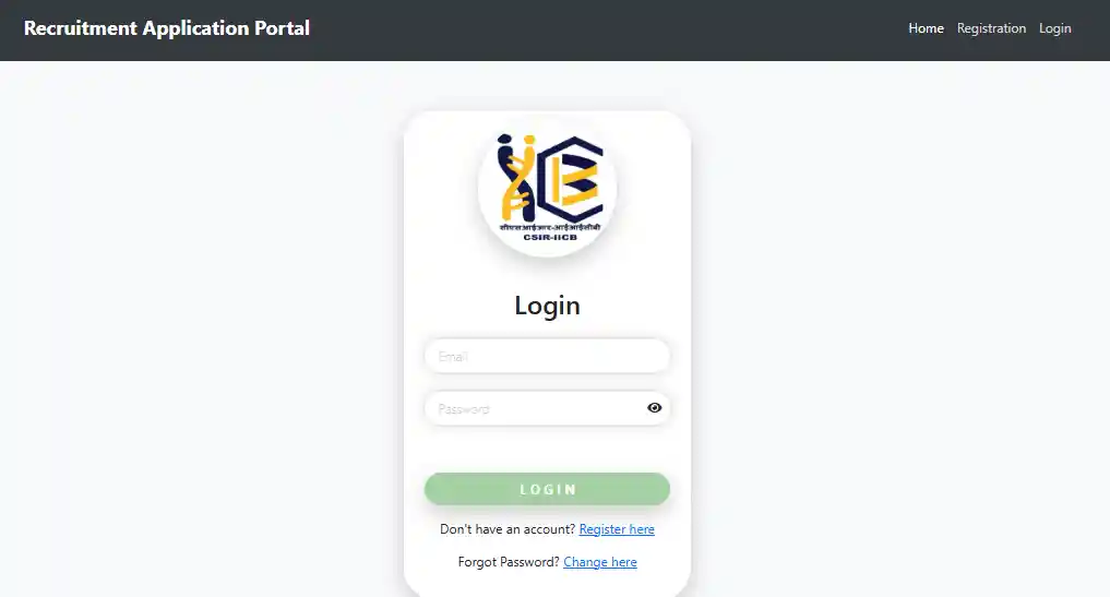 Login form image of CSIR IICB MTS Recruitment 2026
