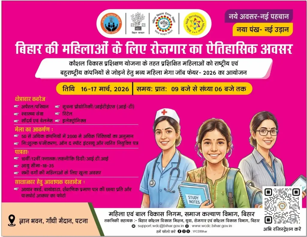 NIT Patna Non Teaching Recruitment 2026 Notification image of Bihar Mahila Rojgar Mela 2026