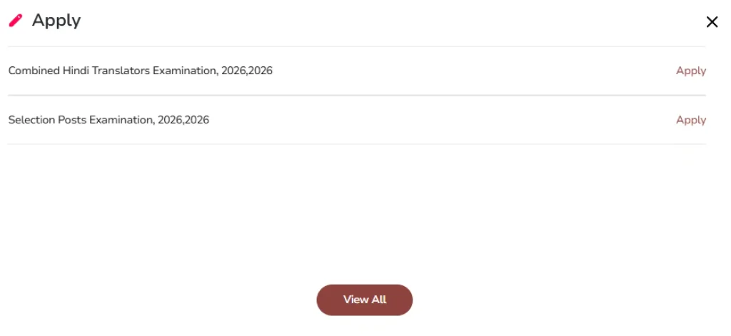 Apply option for SSC JHT Vacancy 2026