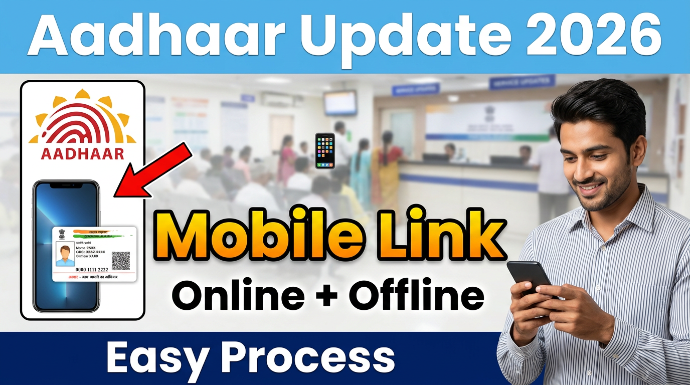 Aadhar Card Me Mobile Number Link Kaise Kare Aadhar Card Me Mobile Number Link Kaise Kare
