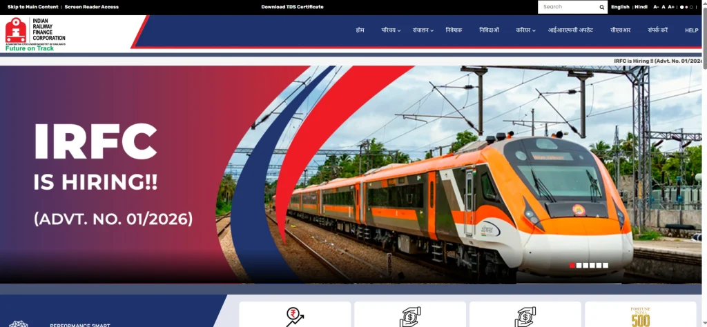 IRFC Assistant Recruitment 2026 Official Site