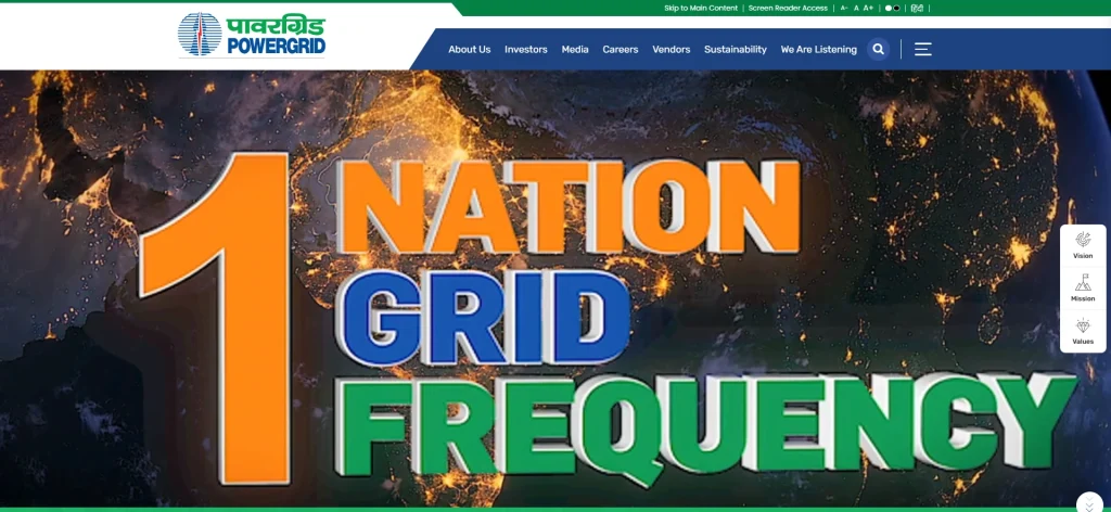 PGCIL Non Executive Recruitment 2026 Homepage