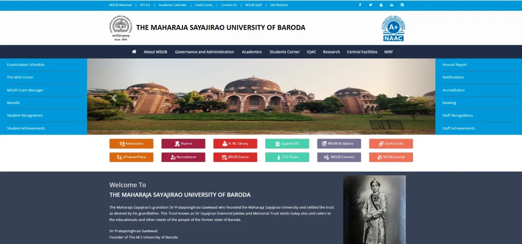 MSU Baroda Faculty Recruitment 2026 site