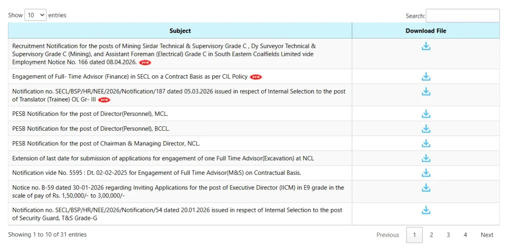 SECL Recruitment 2026 Official Site Step 3