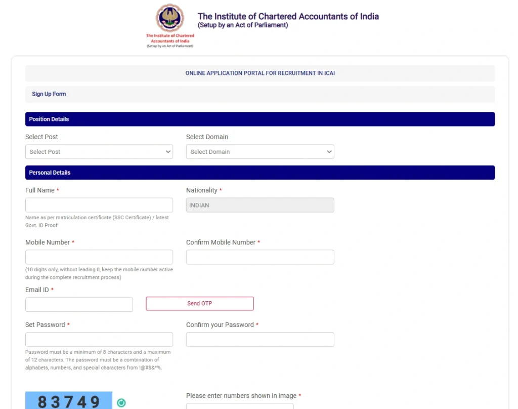 DGQA Recruitment 2026 ICAI Executive Officer Recruitment 2026 Registration